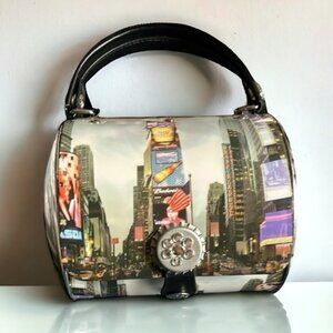 Prezzo New York City Times Square Cylinder Purse Round Handbag